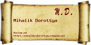 Mihalik Dorottya névjegykártya